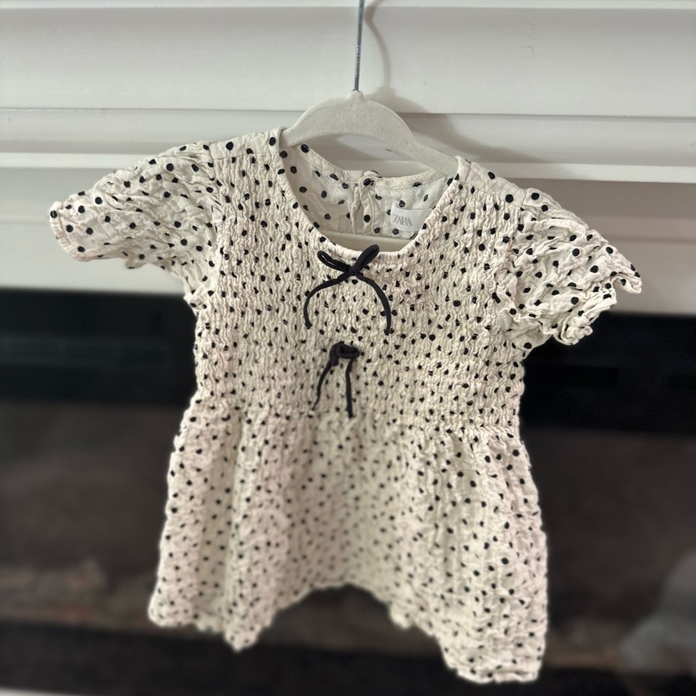 Zara Polka Dot Baby Dress with Bow